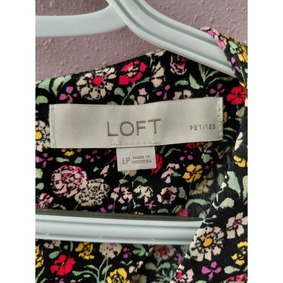 Ann Taylor LOFT Floral Print Deep V Neck Romper Petite Large NWT - Picture 7 of 16